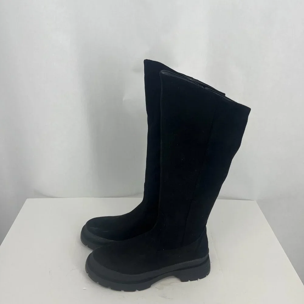 Dream Pairs Mesmerize Chunky Lug Sole Knee High Boots Black Suede